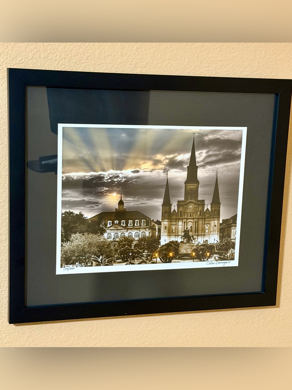 New Orleans Signed & Numbered Framed Alex Demyan Photograph Jackson Square